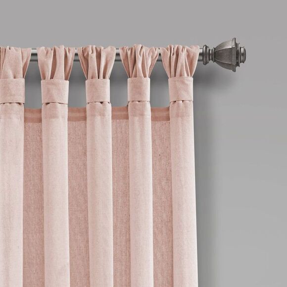 Lush Decor - Set of 2 (84"x45") Burlap Knotted Tab Top Light Fi Pink - Picture 2 of 4